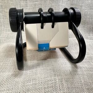 Rolodex 5024X Rotary Card File Black Desk Organizer A-Z USA Vintage